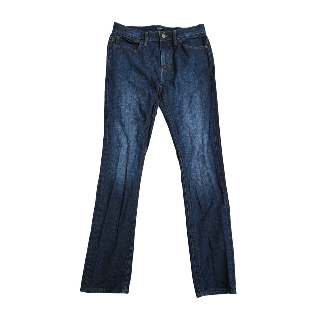 J.Crew Flex Slim Fit Jeans Mens 32x34 Dark Wash Indigo Denim Stretch AZ866